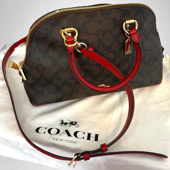 Coach Handbags - Coach Katy Satchel 2558 brown and red leather with dust bag